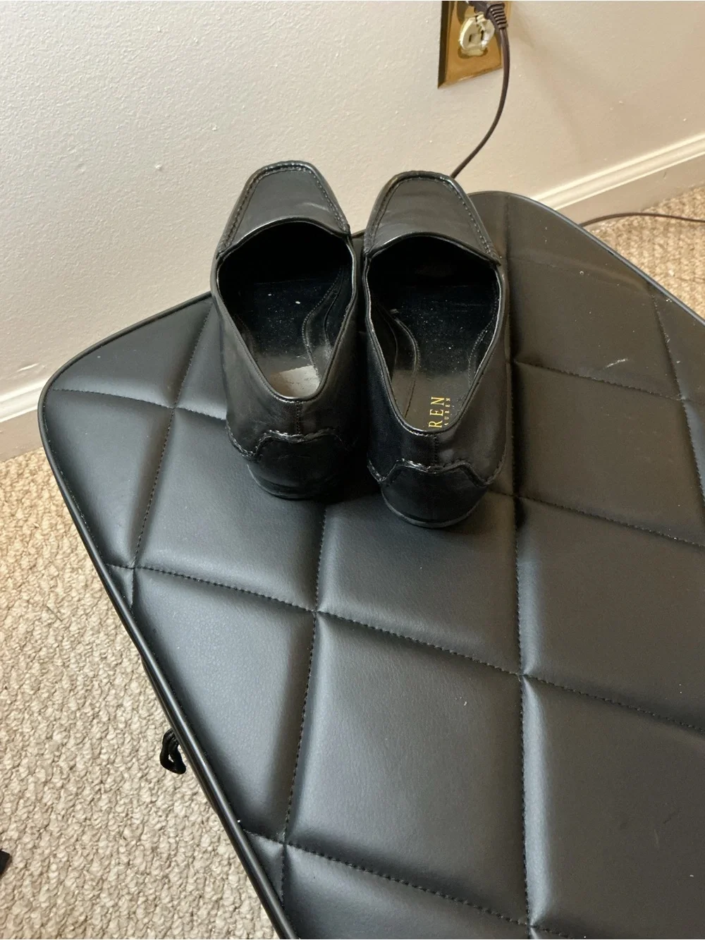 Lauren Ralph Lauren Black Leather Loafers Women’s Size 8 Medium Classic